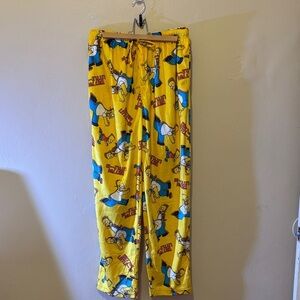 Yellow Cartoon Print Men's Lounge Pants